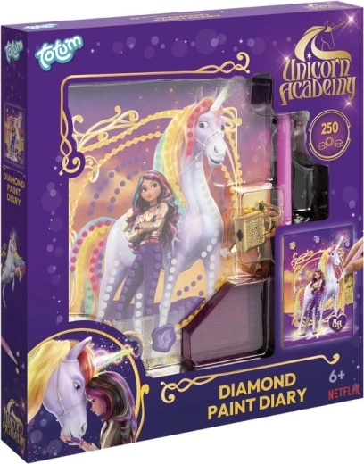 Διαμαντένια ζωγραφική – κλειδωμένο σημειωματάριο A5 Ακαδημία Μονόκερων TOTUM