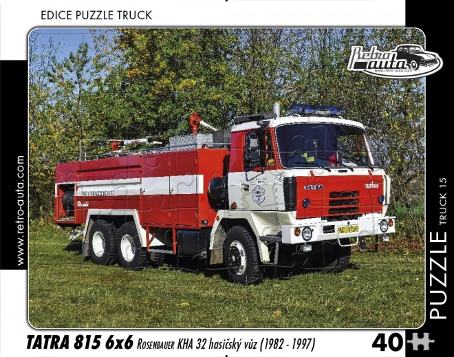 Παζλ ρετρό αυτοκίνητα Tatra 815 6x6 Rosenbauer KHA 32 πυροσβεστικό όχημα 40 κομμάτια