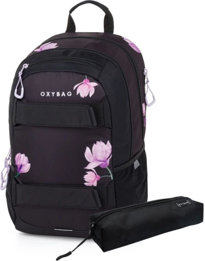 Φοιτητικό σακίδιο πλάτης με κασετίνα OXY Sport Flowers