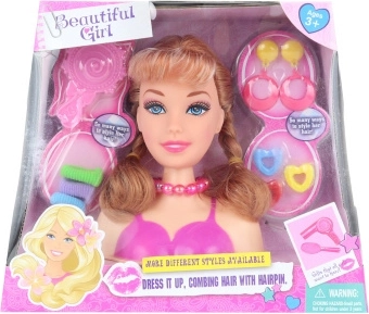 Κεφαλή χτενίσματος με αξεσουάρ για κομμώσεις