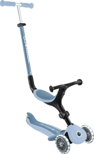 Globber Go-up active lights ecologic 3v1 παιδικό τρίτροχο πατίνι με ροδάκια LED blueberry