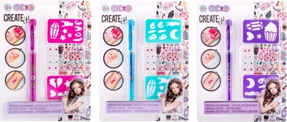 Σετ τατουάζ CREATE IT! με αρωματικό τζελ στυλό και στένσιλ