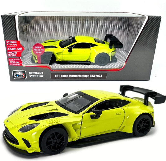 Μεταλλικό μοντέλο Aston Martin Vantage GT3 με φώτα και ήχο σε κλίμακα 1:31