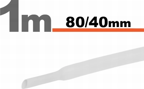 Λευκό θερμοσυστελλόμενο περίβλημα 80 / 40 mm