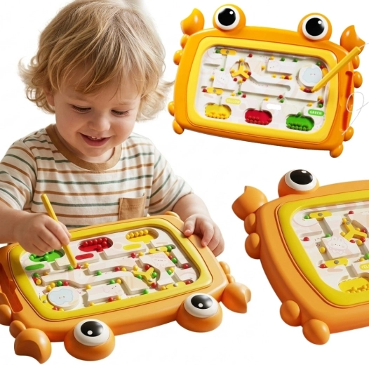 Μαγνητικός πίνακας Montessori Woopie με λαβύρινθο καβουριού, πορτοκαλί