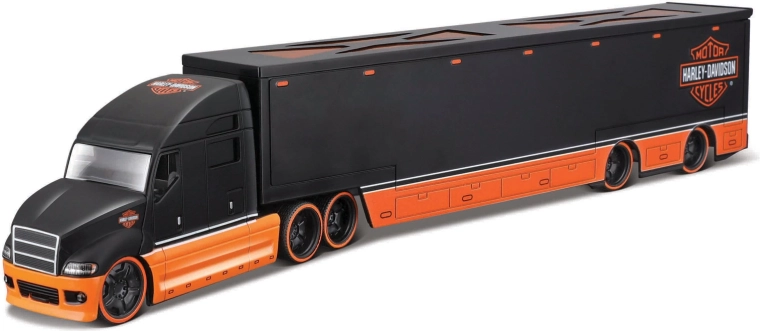 Maisto φορτηγό μεταφοράς Harley-Davidson μαύρο 1:64