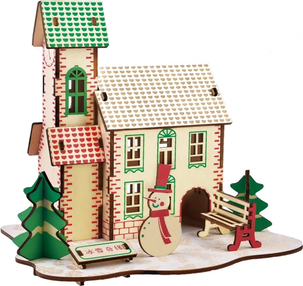 Woodcraft ξύλινο 3D παζλ χειμερινό σπίτι