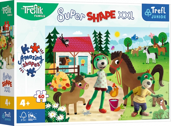 Παζλ Super Shape XXL TREFLÍCI στη φάρμα με άλογα 60 κομμάτια
