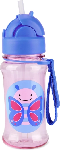 Skip Hop Zoo τριτανικό μπουκάλι με καλαμάκι 355 ml Πεταλούδα