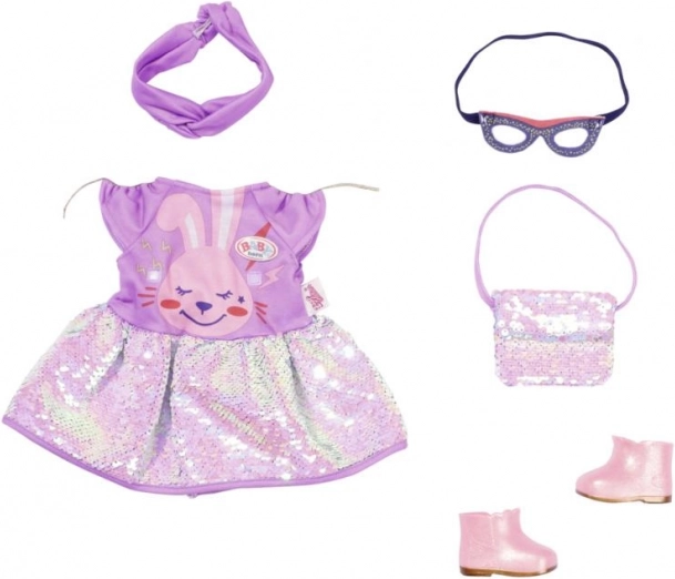 Baby Born φόρεμα για κούκλα 43cm - Σετ για πάρτι γενεθλίων