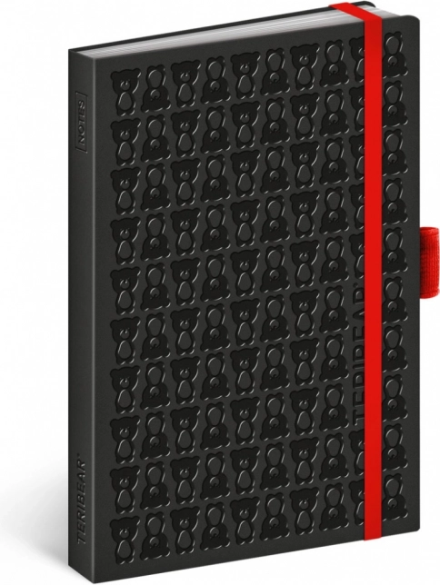 Σημειωματάριο NOTIQUE TERIBEAR, μαύρο, με γραμμές, 9 × 13 cm