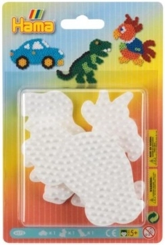 Υπόστρωμα για σιδερώσιμες χάντρες με μοτίβα Αυτοκίνητο, Παπαγάλος και Δεινόσαυρος