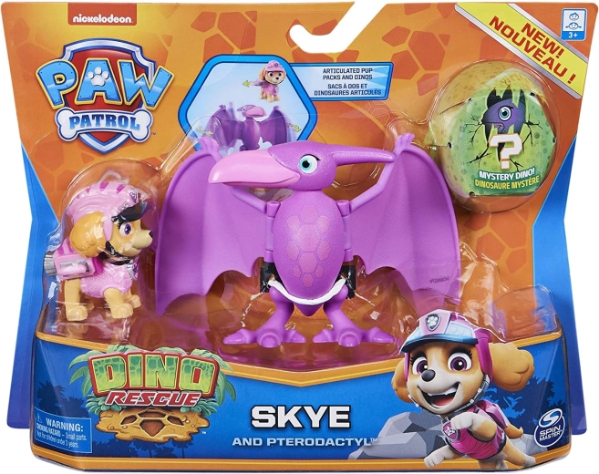 Paw Patrol Dino Rescue φιγούρες Skye και πτεροδάκτυλος