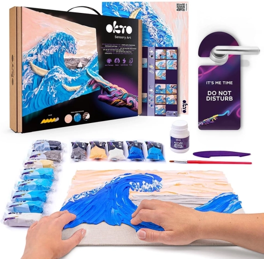 OKTO Sensoty Art σετ ζωγραφικής Το μεγάλο κύμα στα ανοιχτά της Καναγκάουα 30 × 40 cm