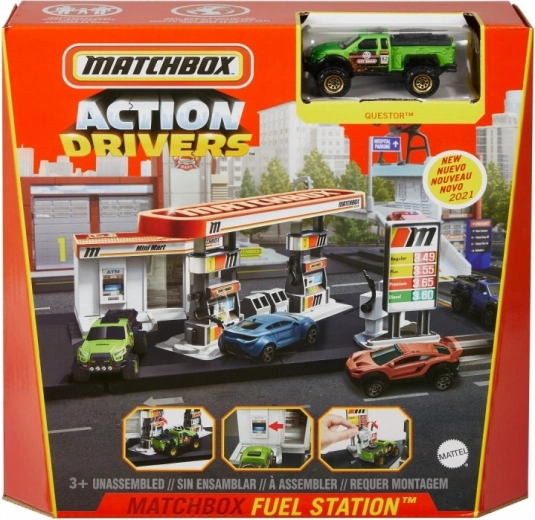 Matchbox Action Drivers Πρατήριο καυσίμων με αυτοκινητάκι Questor