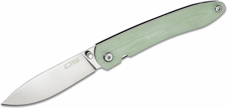 Πτυσσόμενο μαχαίρι τσέπης CJRB Ria 7,5 cm, sand polish, διαφανές πράσινο, G10