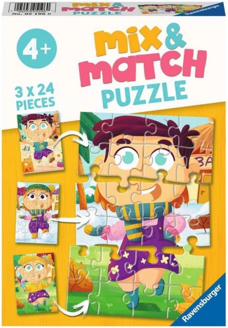 Παζλ Ravensburger Mix & Match: πολύχρωμα φορέματα 3×24 κομμάτια