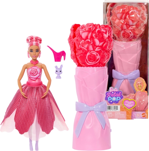 Κούκλα Barbie Petal Pop με λουλουδένια έκπληξη, κόκκινα τριαντάφυλλα και αξεσουάρ
