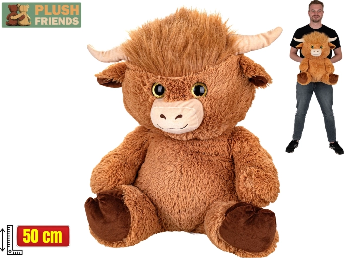 Plush Friends σκωτσέζικο Highland cattle λούτρινο παιχνίδι 50 cm καθιστό