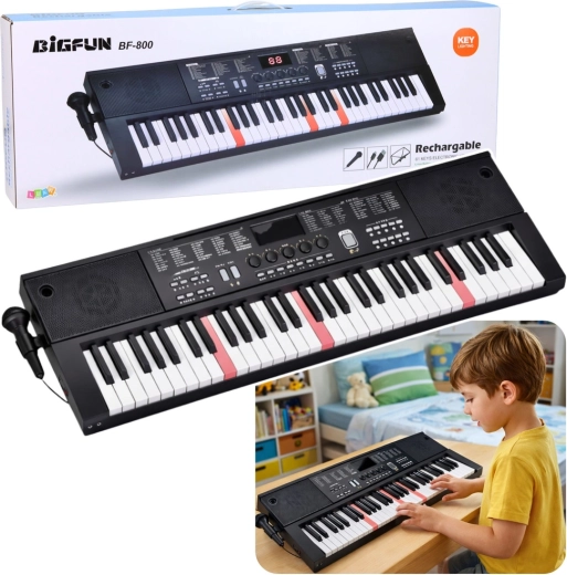 Ηλεκτρονικό keyboard 61 πλήκτρων με μικρόφωνο και φωτιζόμενα πλήκτρα