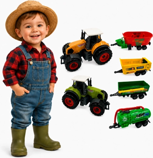 Σετ τρακτέρ Woopie Mini Farmer με ρυμουλκούμενα