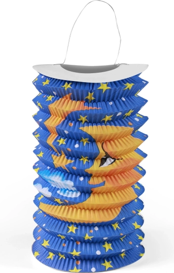 Χάρτινο φαναράκι με μοτίβο φεγγαριού 15 cm