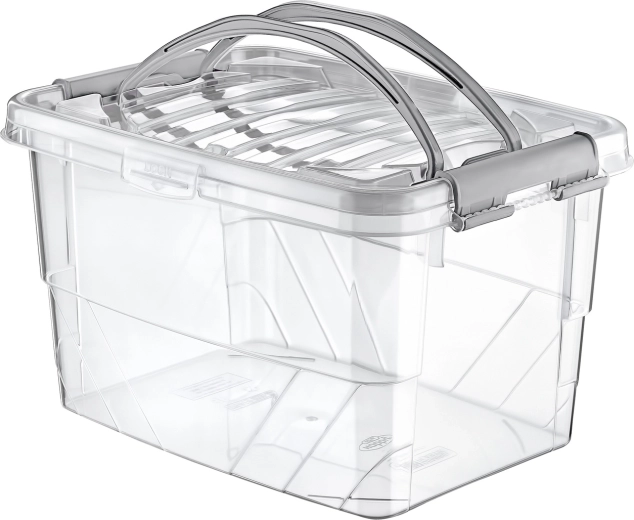 Αποθηκευτικό κουτί Handy Box 13 l με καπάκι και κλιπ, διάφανο