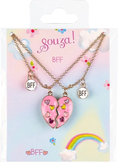 Souza! Σετ δώρου BFF Heart με κολιέ καρδιάς για BFF - 2 τεμάχια