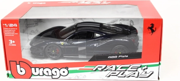 Bburago Ferrari 488 Pista μπλε με ασημί ρίγες 1:24