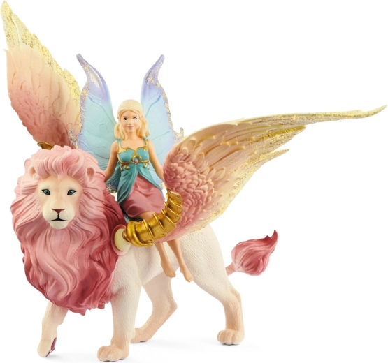 Schleich Bayala ξωτικο-νεράιδα πάνω σε φτερωτό λιοντάρι