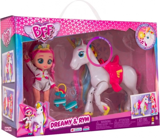 Cry Babies BFF Dreamy και μονόκερος Rym – κούκλα με αξεσουάρ και φωτεινά και ηχητικά εφέ