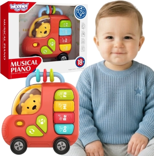 Woopie baby διαδραστικό λεωφορείο-πιανάκι με λιοντάρι με ήχους και φώτα