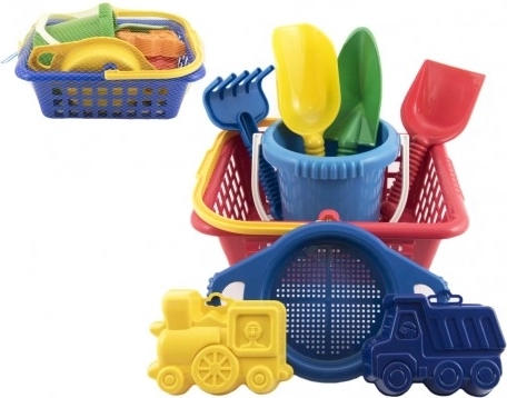Παιδικό σετ για την άμμο με καλαθάκι, κουβά και καλούπια