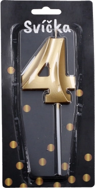 Κερί πάρτι αριθμός 4 χρυσό