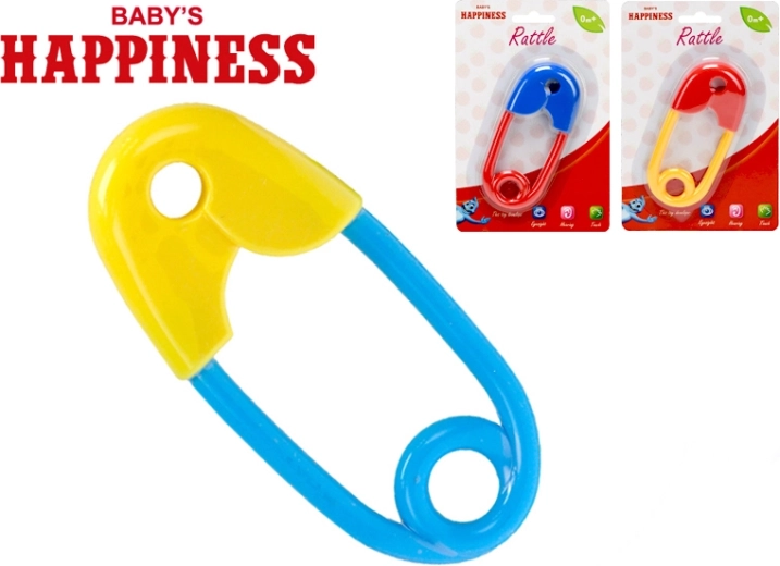 Κουδουνίστρα παραμάνα 12 cm Baby’s Happiness, 3 χρώματα, από 0 μηνών