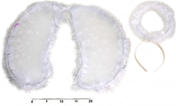 Σετ αποκριάτικου αγγέλου με φτερά και φωτοστέφανο για παιδιά