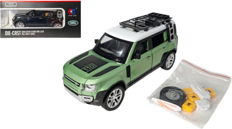 Land Rover Defender 1:24 μεταλλικό μοντέλο με φώτα και ήχο