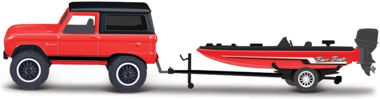 Maisto Design Tow & Go – 1966 Ford Bronco με τρέιλερ και μηχανοκίνητο σκάφος 1:64