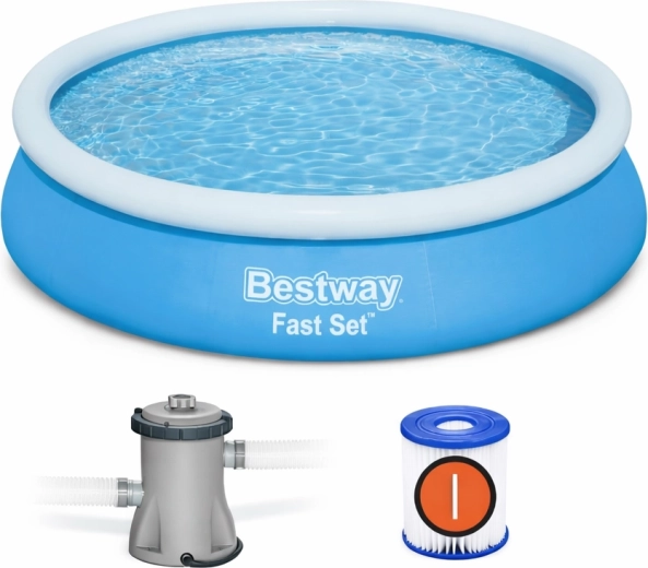 Αυτοστηριζόμενη πισίνα Bestway Fast Set 366 × 76 cm με φίλτρο-αντλία