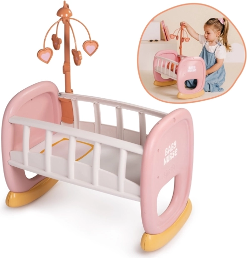 Smoby Baby Nurse λίκνο με περιστρεφόμενο μομπίλ