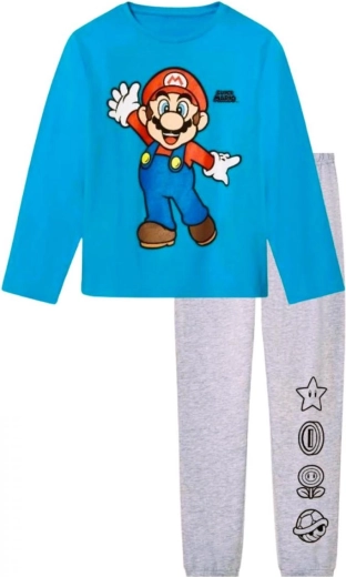 Παιδική πιτζάμα Super Mario σε τιρκουάζ-γκρι χρώμα