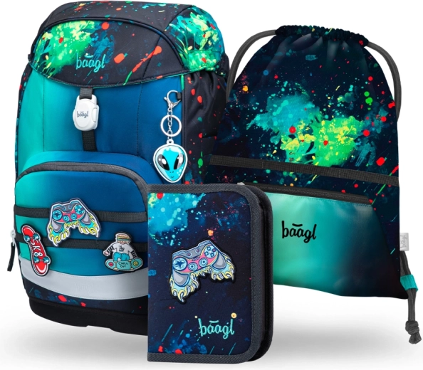 Baagl σχολικό σετ 3 Airy Plus Chill – σακίδιο, κασετίνα και σακουλάκι