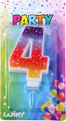 Πάρτι κερί σε σχήμα αριθμού 4 με αστέρια