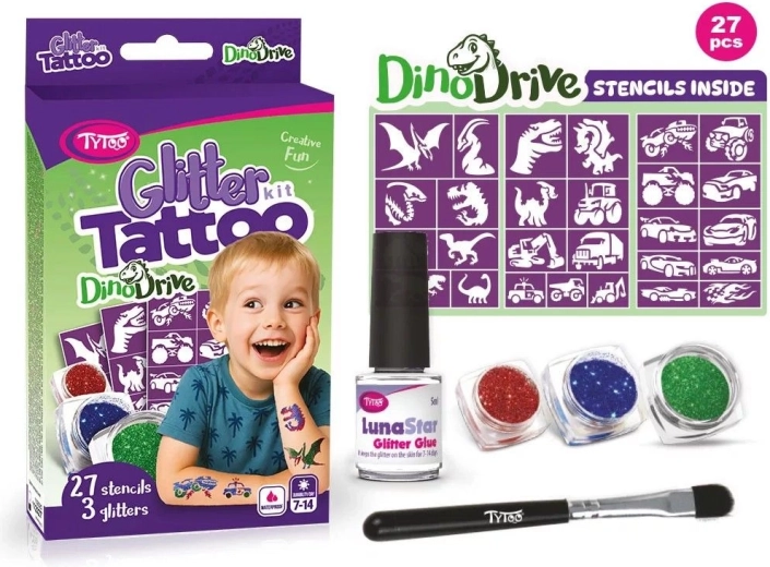 Σετ γκλίτερ τατουάζ DinoDrive