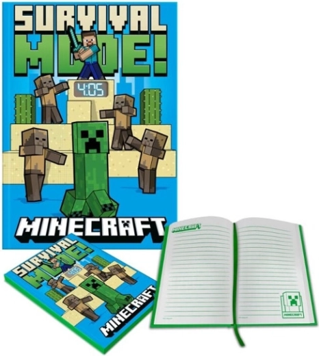 Σημειωματάριο με ρολόι χειρός LCD MINECRAFT