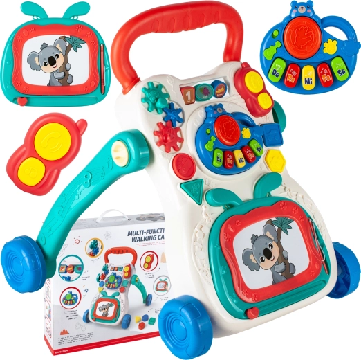 Μουσικό περπατούρα με πίνακα ζωγραφικής και πιάνο