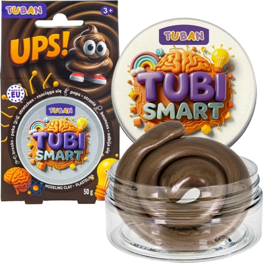 Tubi Smart αισθητηριακή πλαστελίνη Ups! καφέ με γκλίτερ