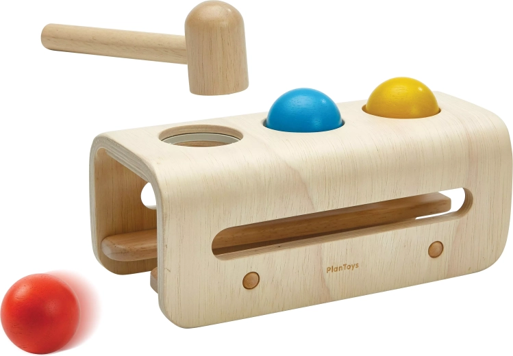 PlanToys ξύλινο παιχνίδι χτυπήματος με μπαλάκια