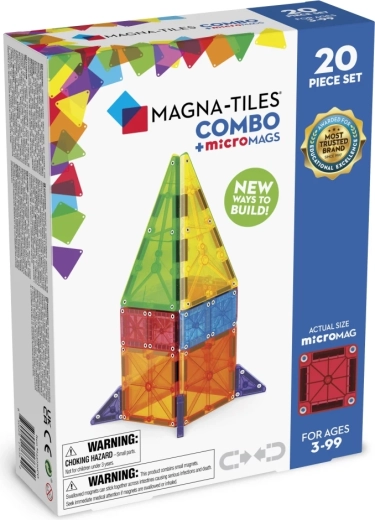 Μαγνητικό σετ κατασκευών MAGNA-TILES Combo microMAGS, 20 κομμάτια