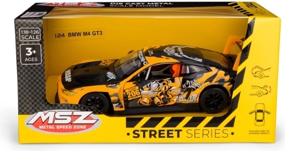 MSZ BMW M4 GT3 with WASA κίτρινο μοντέλο αυτοκινήτου 1:24